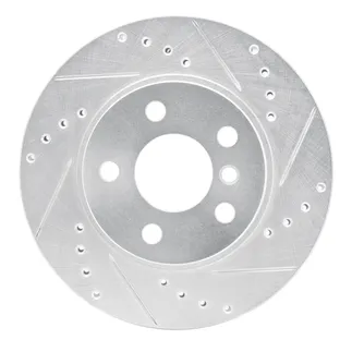 R1 Concepts EDZ-31123R Brake Rotor Drilled and Slotted Silver